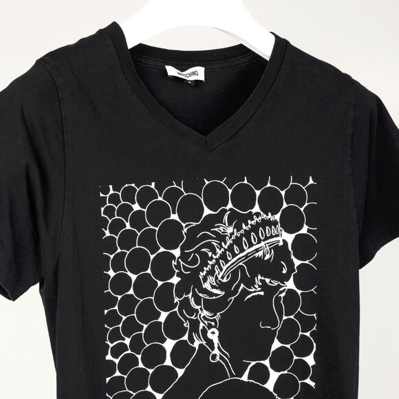 Moschino Black Cotton Princess Diana-Graphic Tee - Picture 3 of 7
